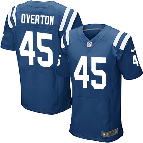 Men's Elite Matt Overton Nike Jersey Royal Blue Home - #45 NFL Indianapolis Colts